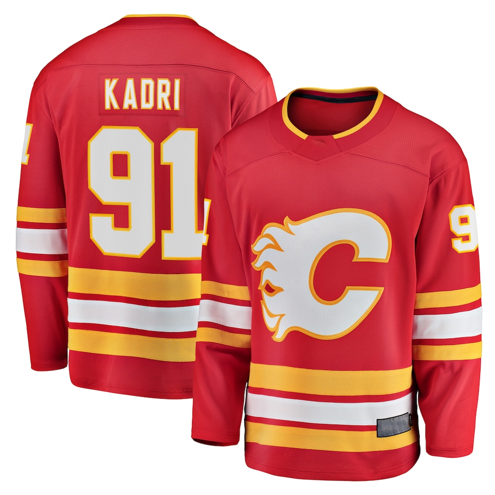 Rebec C.Flames #91 Nazem Kadri Red Home Breakaway Player Jerseys