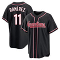 Rebec C.Guardians #11 Jose Ramirez Player Black Fashion Out Home Game Stitched Jerseys