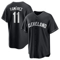 Rebec C.Guardians #11 Jose Ramirez Player Black Home Game Stitched Jerseys