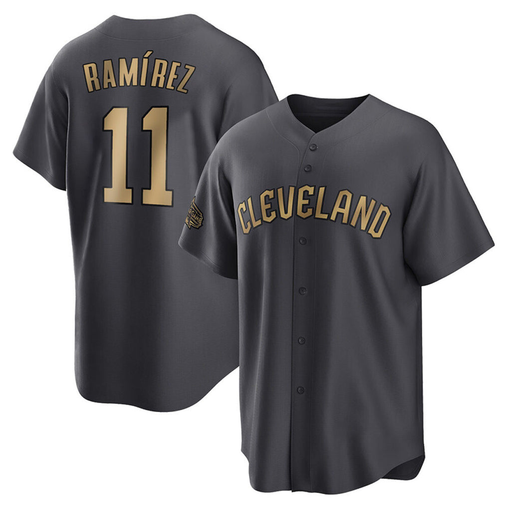 Rebec C.Guardians #11 Jose Ramirez Player Charcoal All-Star Limited Home Stitched Jerseys