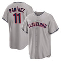 Rebec C.Guardians #11 Jose Ramirez Player Gray Game Home Stitched Jerseys