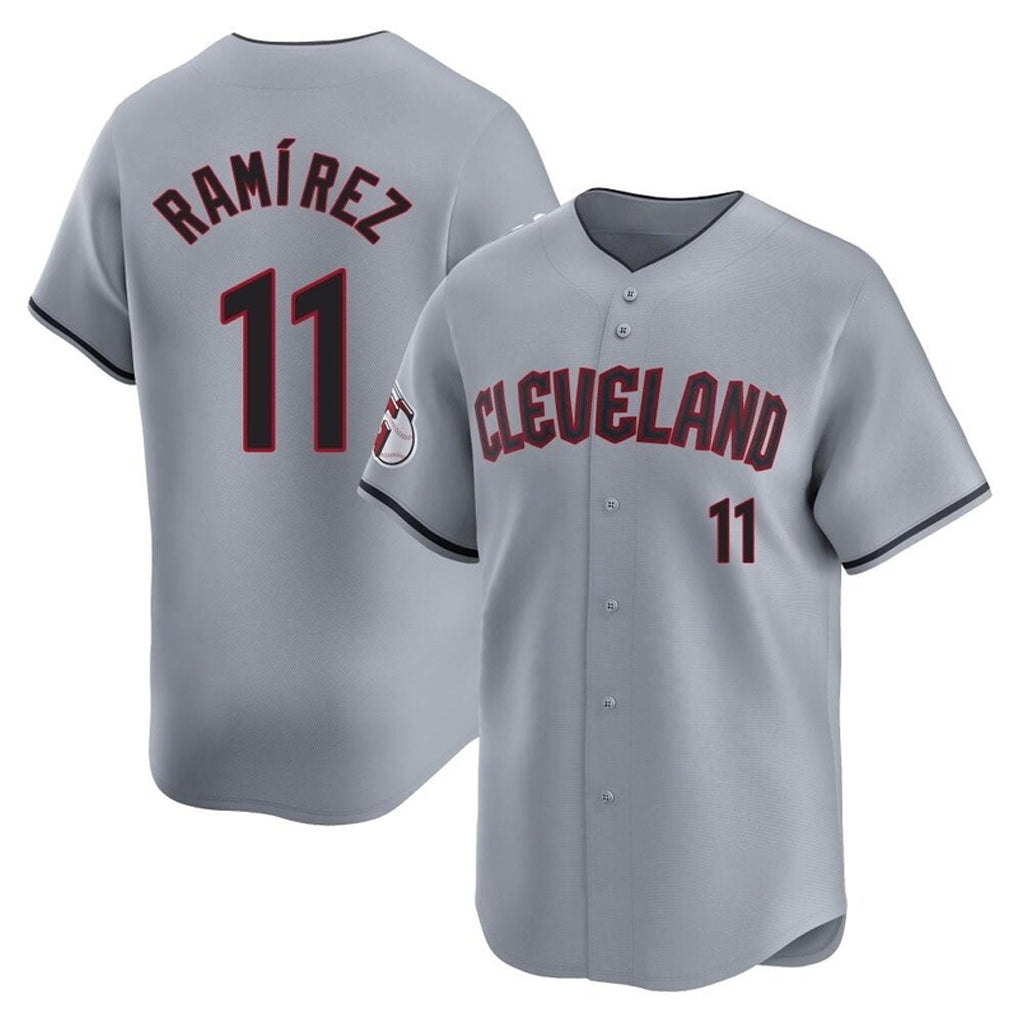 Rebec C.Guardians #11 Jose Ramirez Player Gray Road Limited Home Stitched Jerseys