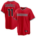 Rebec C.Guardians #11 Jose Ramirez Player Red Home Game Stitched Jerseys