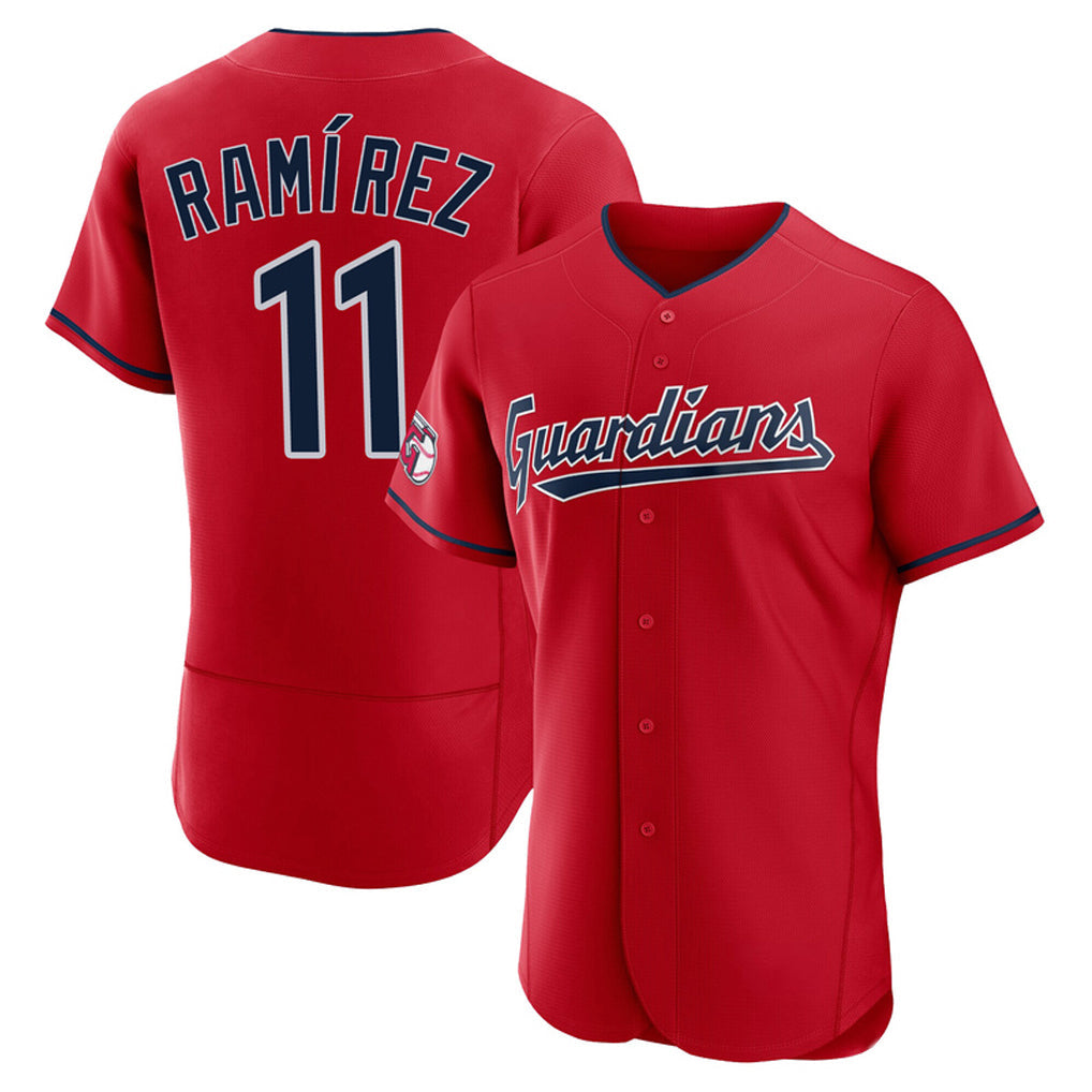 Rebec C.Guardians #11 Jose Ramirez Player Red Limited Elite Home Stitched Jerseys