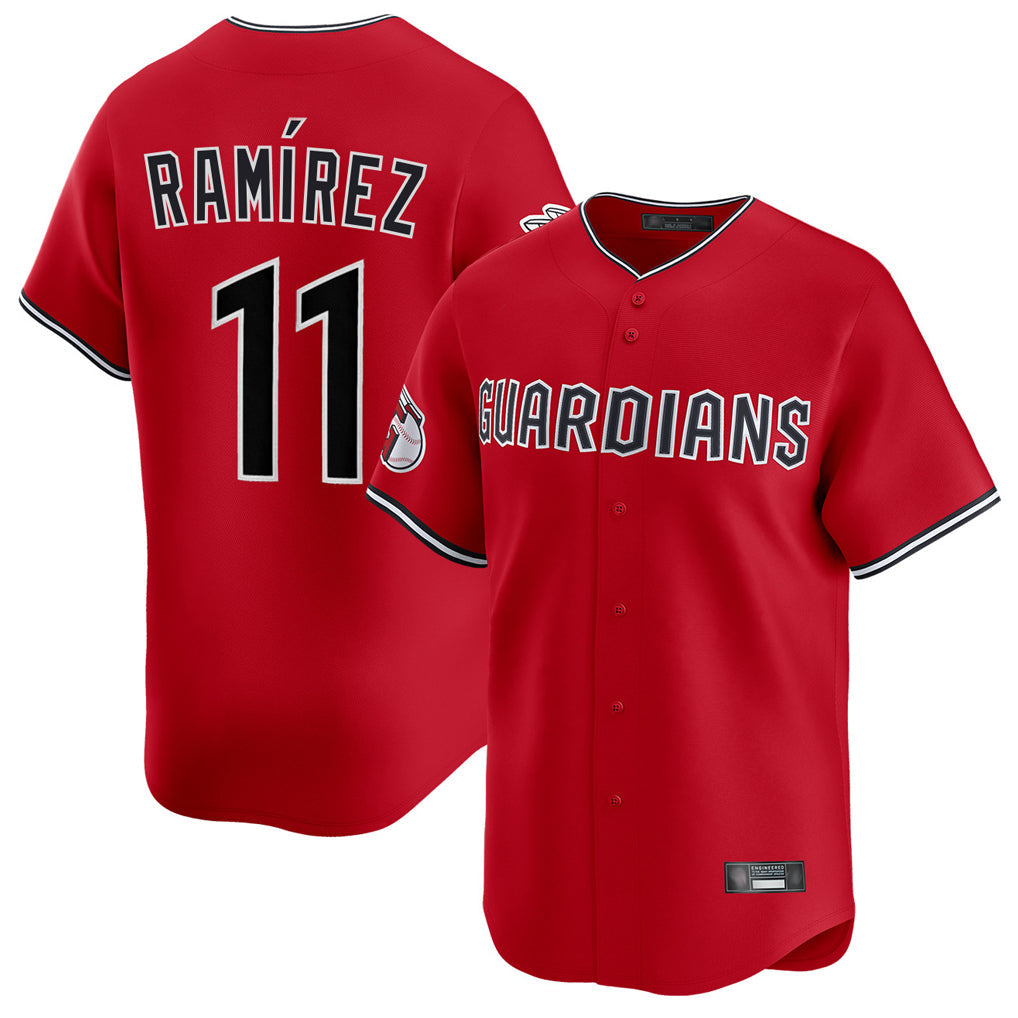 Rebec C.Guardians #11 Jose Ramirez Player Red Limited Home Stitched Jerseys