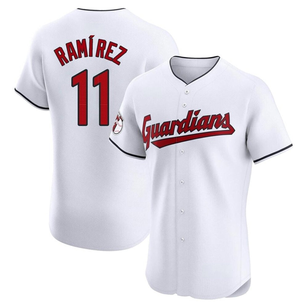 Rebec C.Guardians #11 Jose Ramirez Player White Limited Elite Home Stitched Jerseys