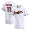 Rebec C.Guardians #11 Jose Ramirez Player White Limited Elite Home Stitched Jerseys