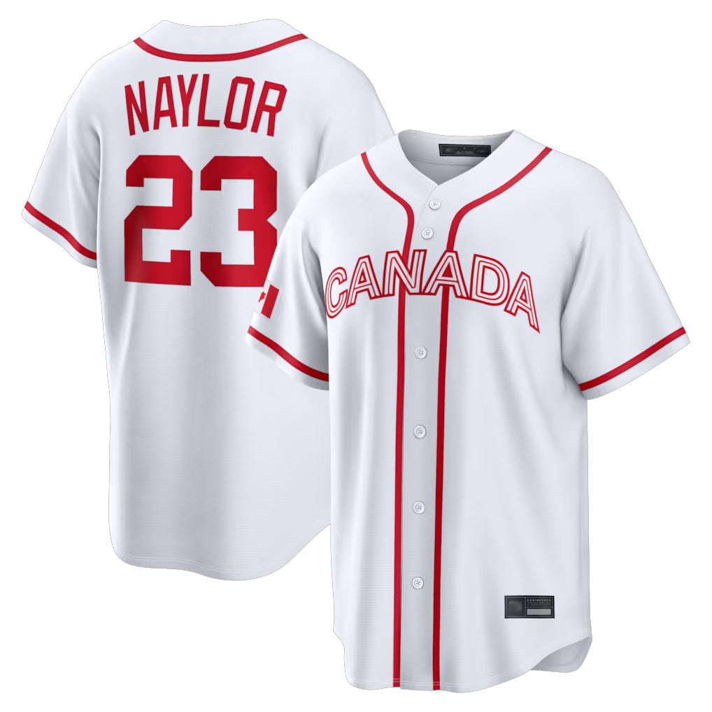 Rebec C.Guardians #23 Bo Naylor Player White World Classic Home Game Stitched Jerseys