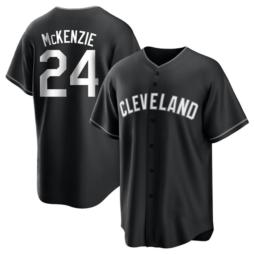 Rebec C.Guardians #24 Triston McKenzie Player Black Home Game Stitched Jerseys