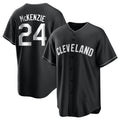 Rebec C.Guardians #24 Triston McKenzie Player Black Home Game Stitched Jerseys