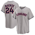 Rebec C.Guardians #24 Triston McKenzie Player Gray Game Home Stitched Jerseys