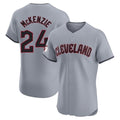 Rebec C.Guardians #24 Triston McKenzie Player Gray Road Limited Elite Home Stitched Jerseys