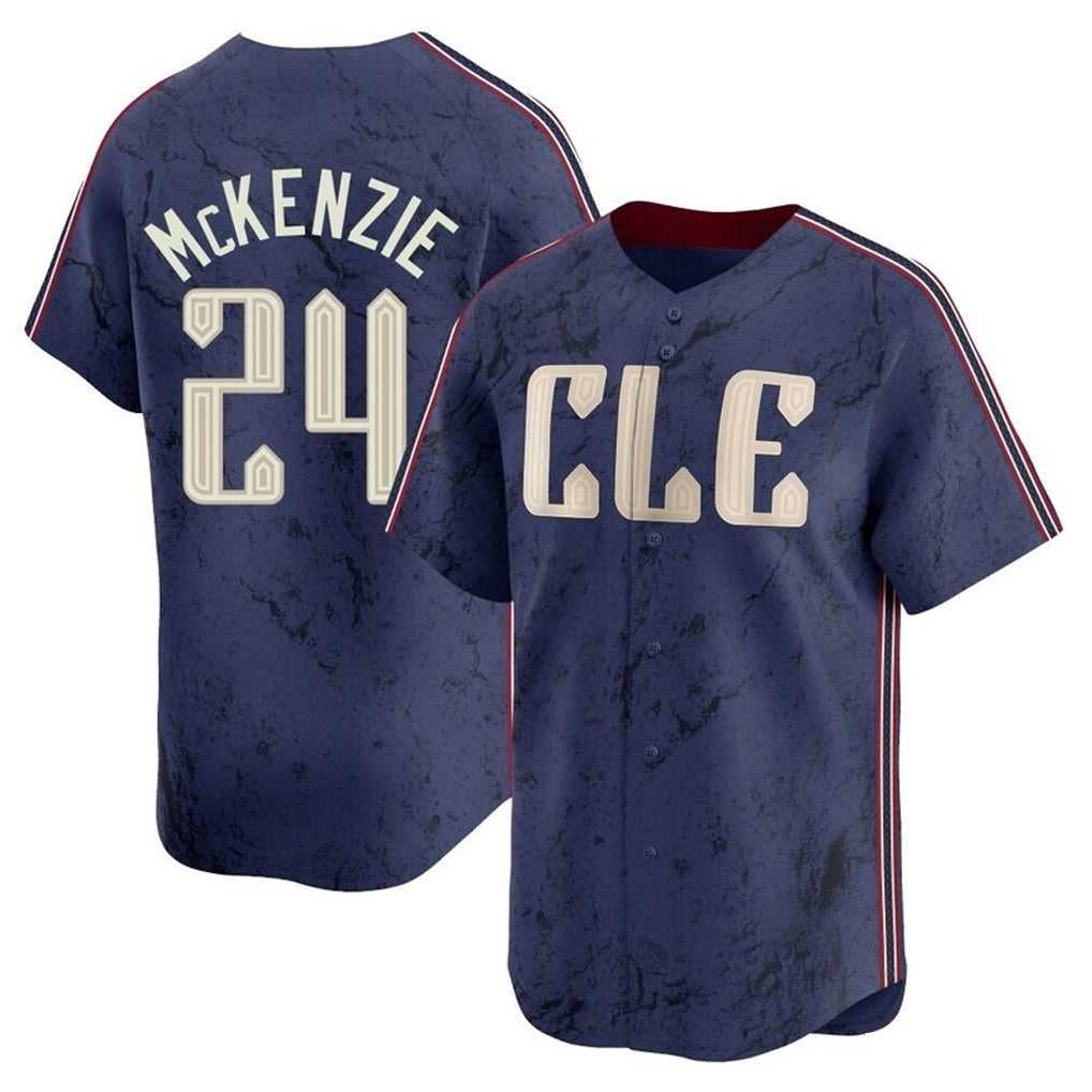 Rebec C.Guardians #24 Triston McKenzie Player Navy City Connect Limited Home Stitched Jerseys