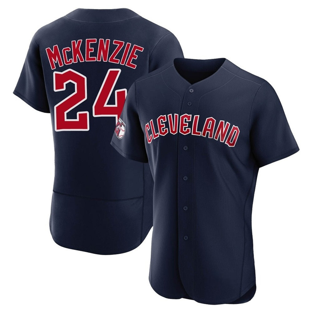Rebec C.Guardians #24 Triston McKenzie Player Navy Limited Elite Home Stitched Jerseys