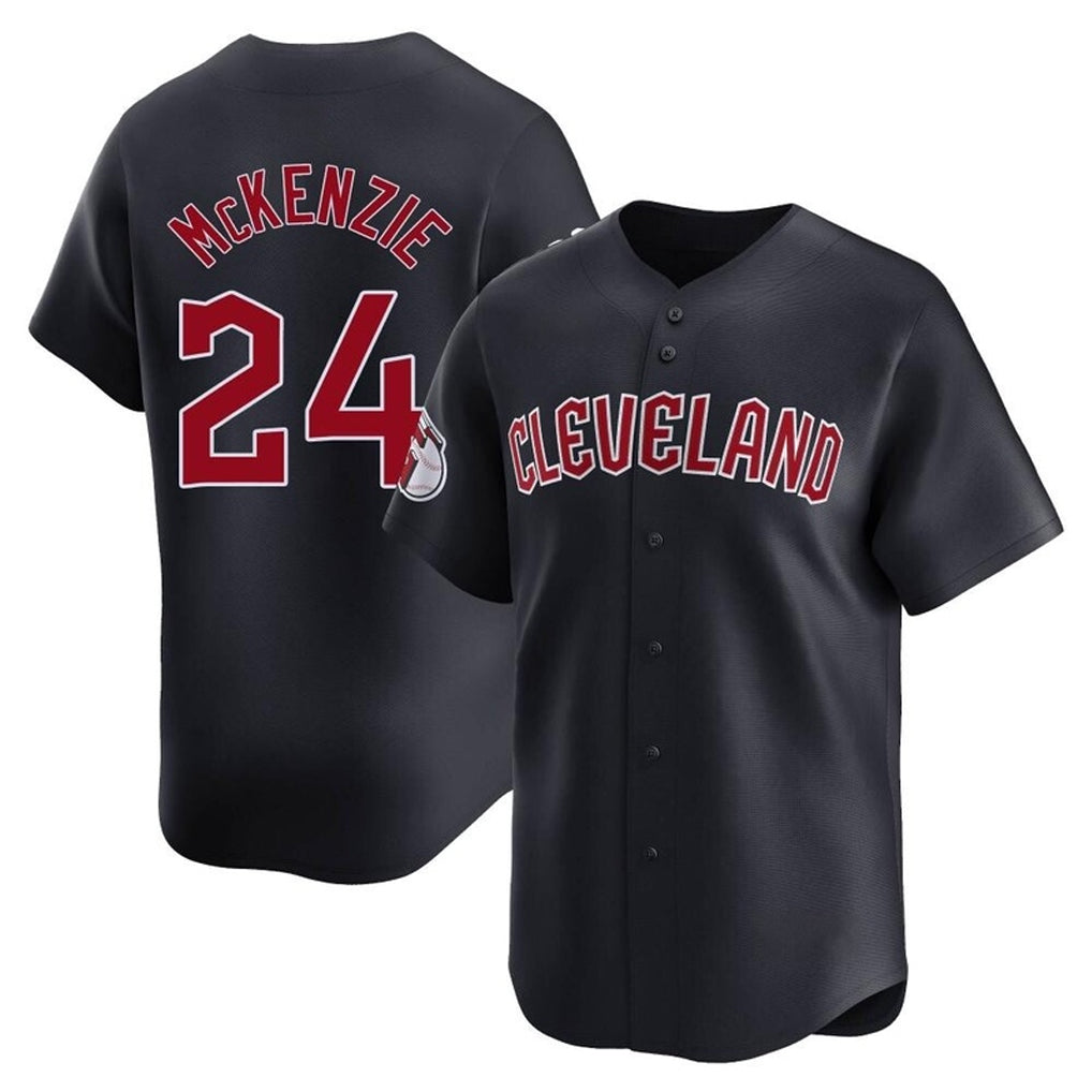 Rebec C.Guardians #24 Triston McKenzie Player Navy Limited Home Game Stitched Jerseys
