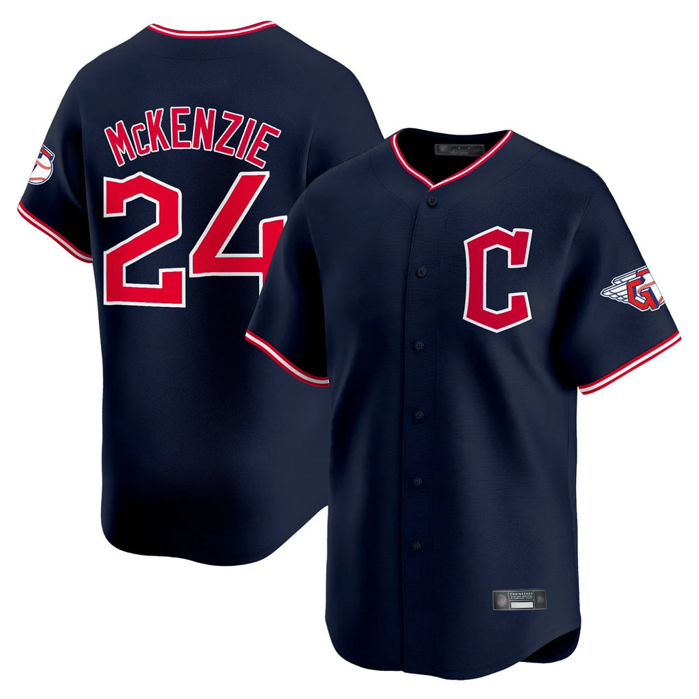 Rebec C.Guardians #24 Triston McKenzie Player Navy Limited Home Stitched Jerseys