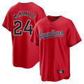 Rebec C.Guardians #24 Triston McKenzie Player Red Home Game Stitched Jerseys