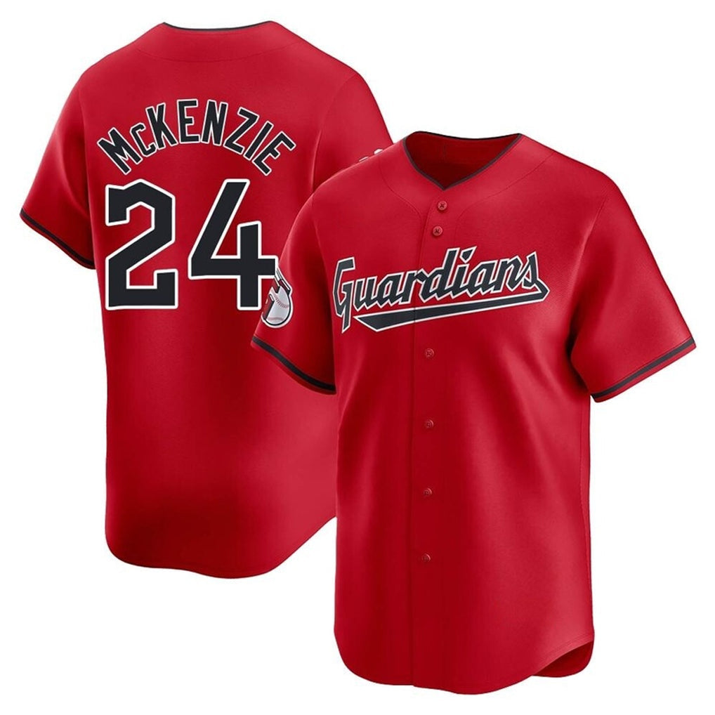 Rebec C.Guardians #24 Triston McKenzie Player Red Limited Home Stitched Jerseys