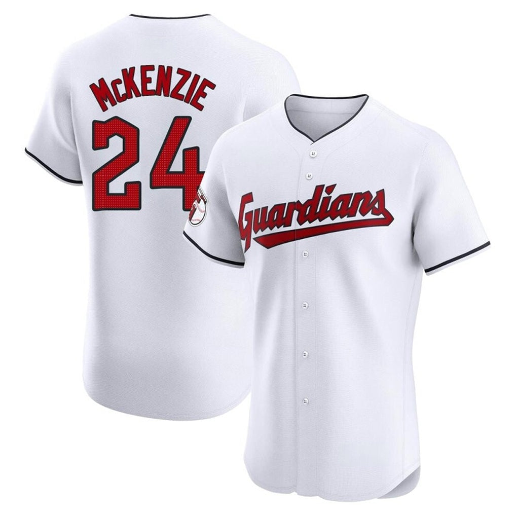 Rebec C.Guardians #24 Triston McKenzie Player White Limited Elite Home Stitched Jerseys