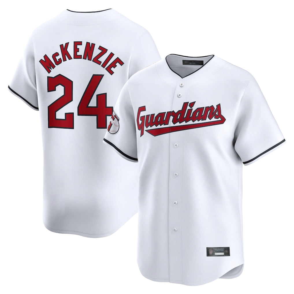 Rebec C.Guardians #24 Triston McKenzie Player White Limited Home Stitched Jerseys