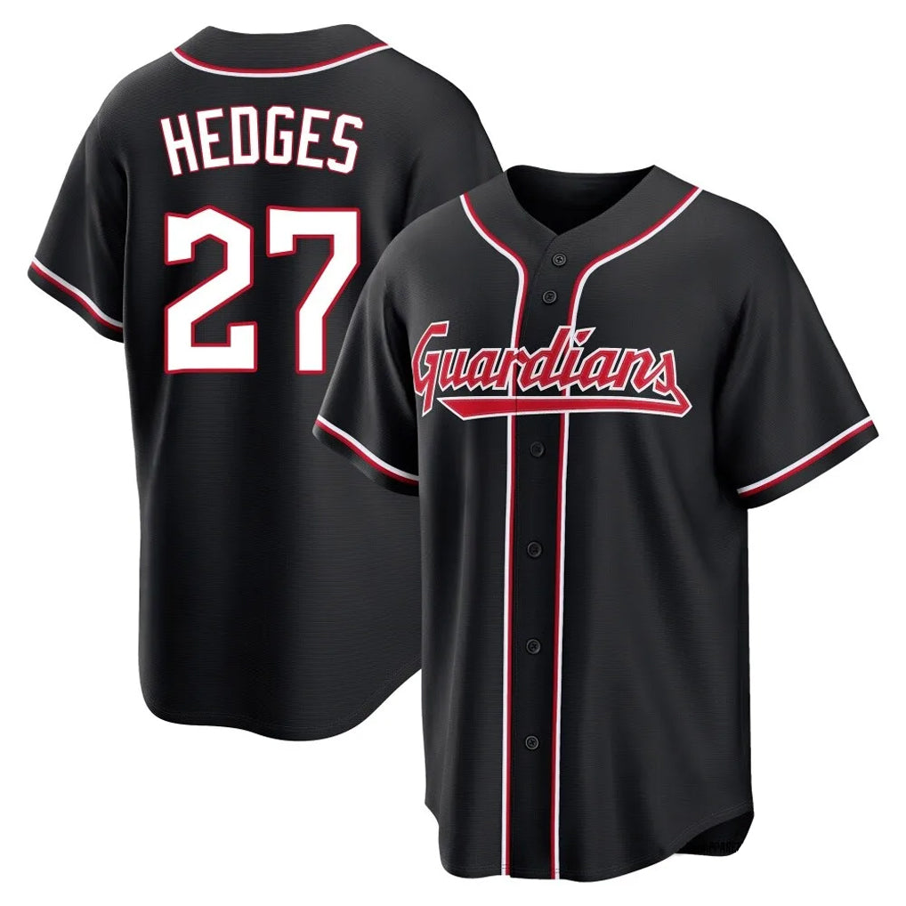 Rebec C.Guardians #27 Austin Hedges Player Black Fashion Out Home Game Stitched Jerseys