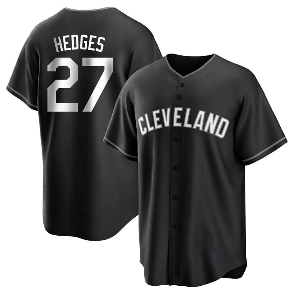 Rebec C.Guardians #27 Austin Hedges Player Black Home Game Stitched Jerseys