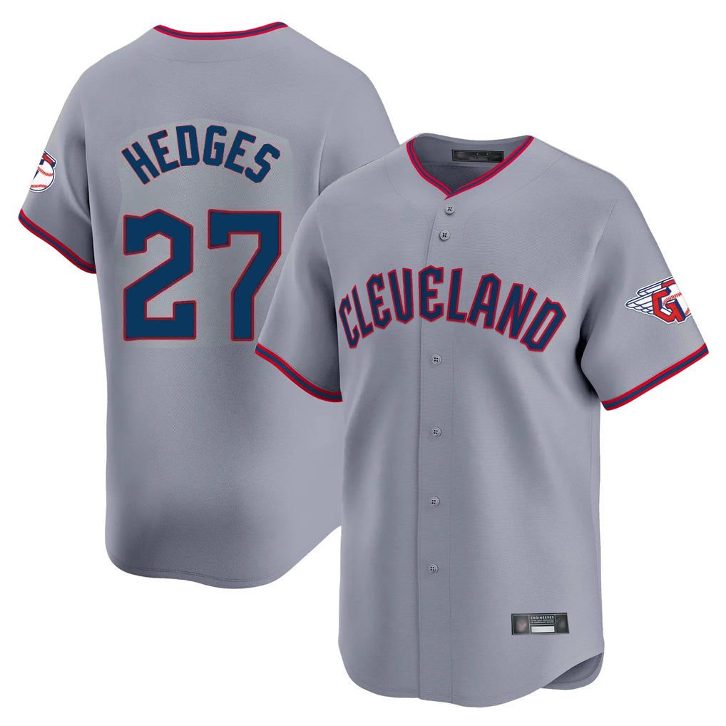 Rebec C.Guardians #27 Austin Hedges Player Gray Road Limited Home Game Stitched Jerseys