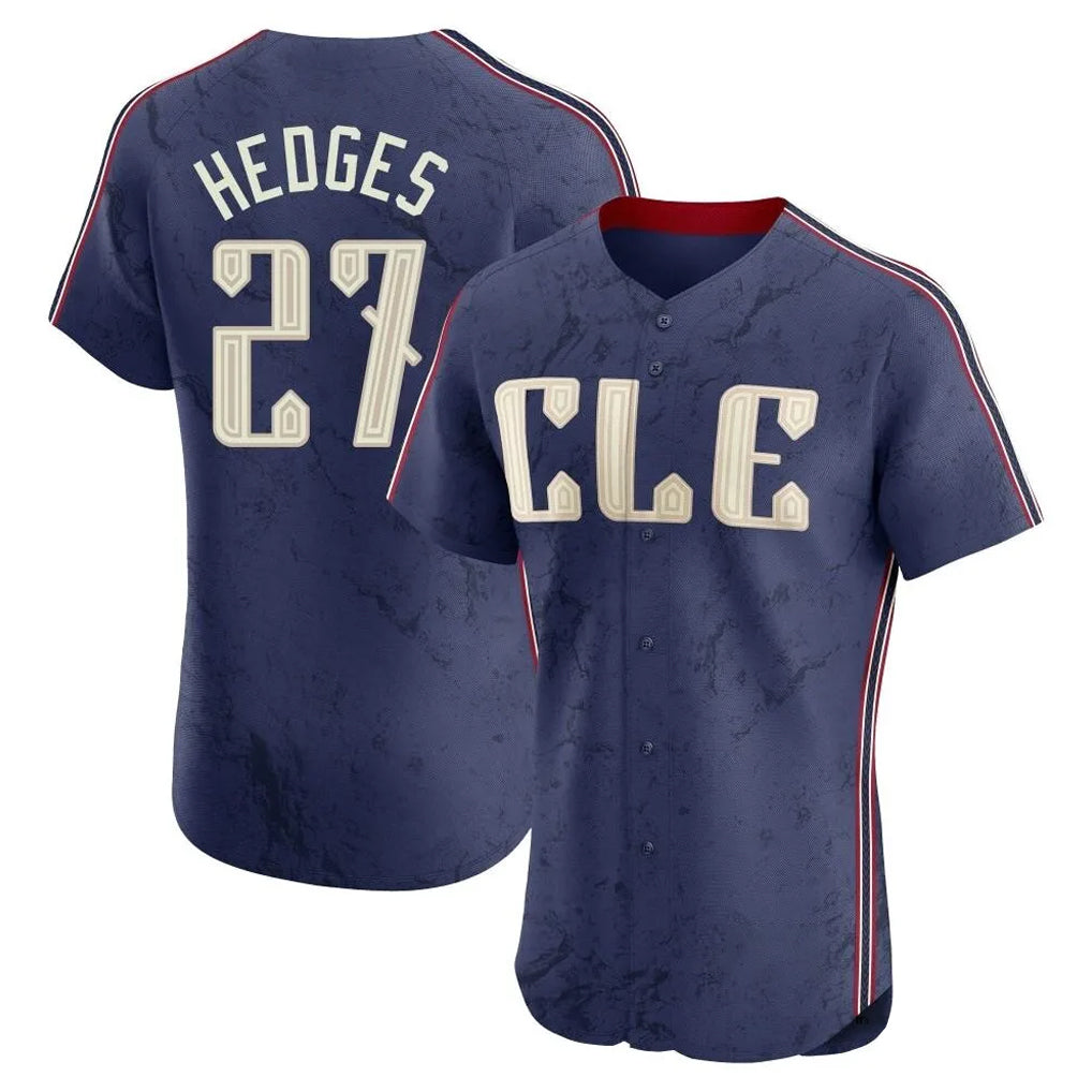 Rebec C.Guardians #27 Austin Hedges Player Navy City Connect Limited Elite Home Stitched Jerseys
