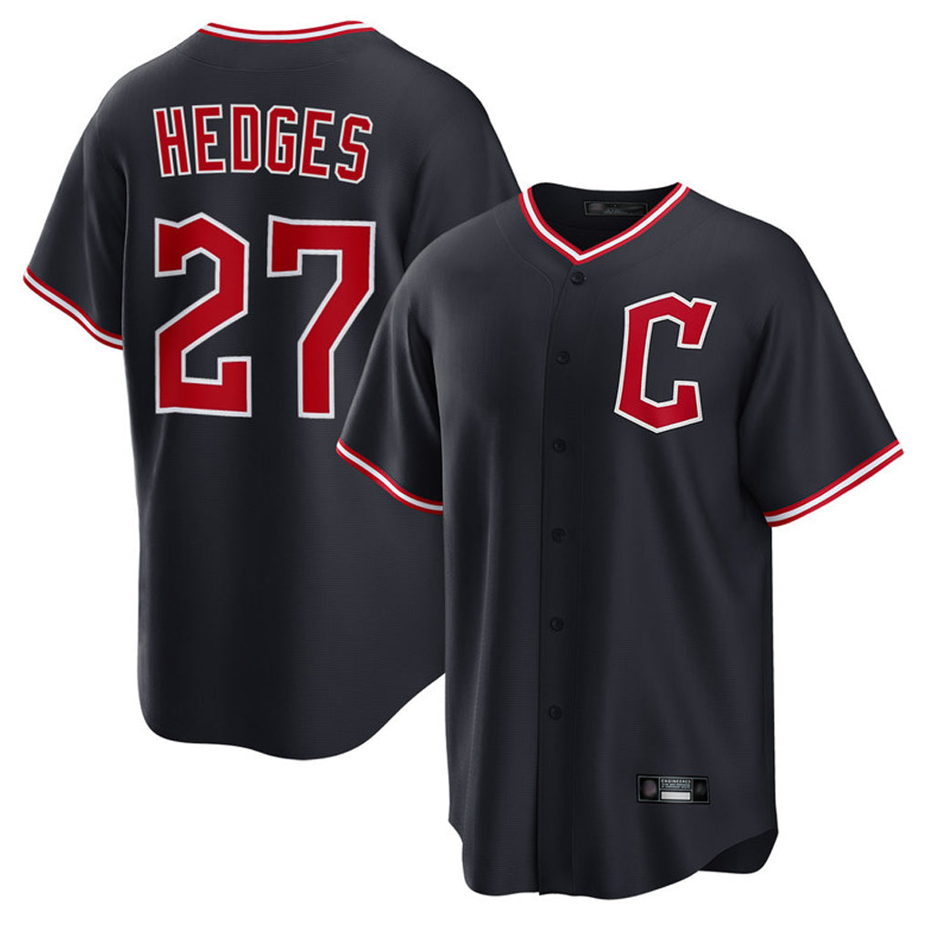 Rebec C.Guardians #27 Austin Hedges Player Navy Game Home Stitched Jerseys