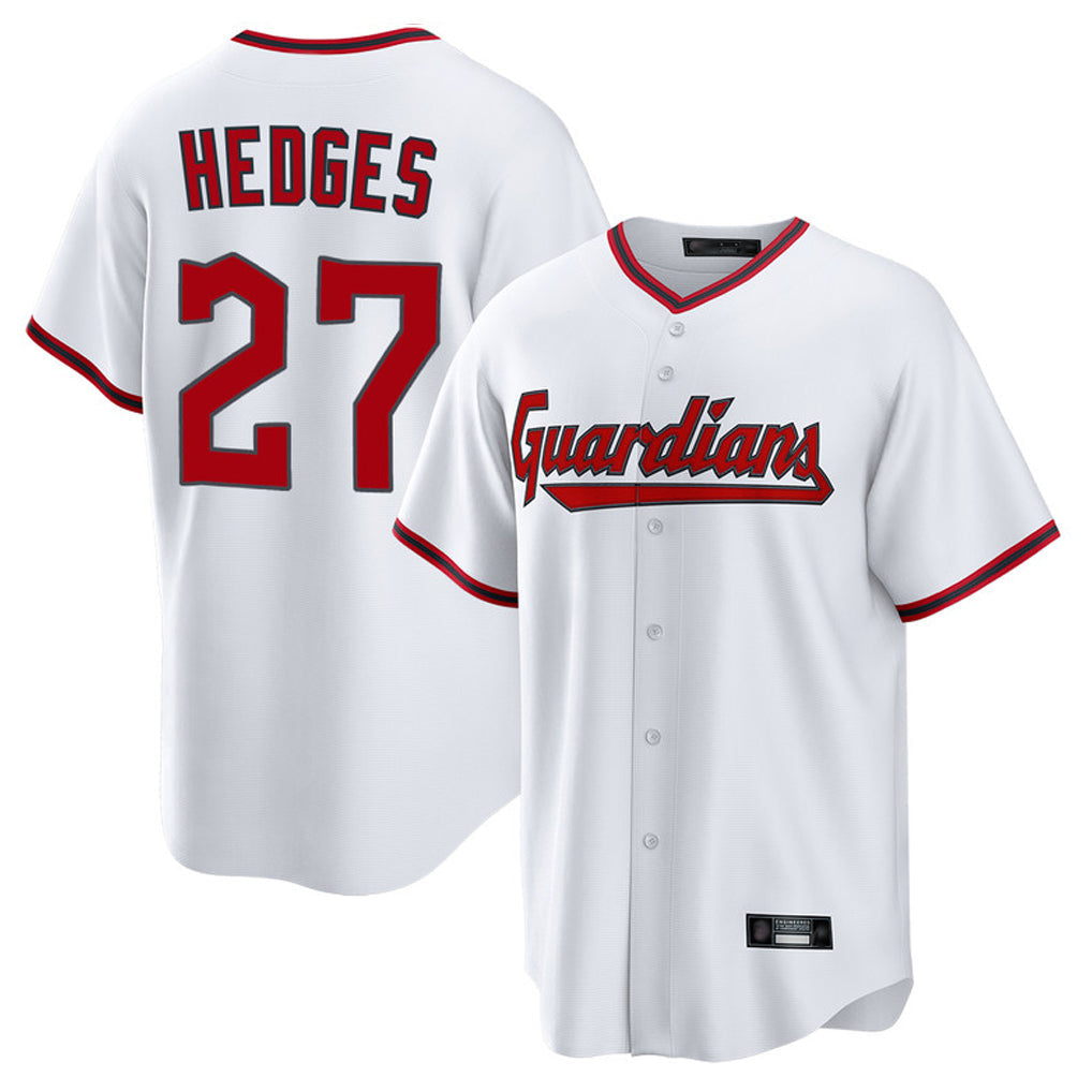 Rebec C.Guardians #27 Austin Hedges Player White Game Home Stitched Jerseys
