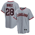 Rebec C.Guardians #28 Tanner Bibee Player Gray Home Game Stitched Jerseys