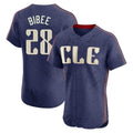 Rebec C.Guardians #28 Tanner Bibee Player Navy City Connect Limited Elite Home Stitched Jerseys