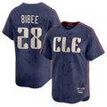 Rebec C.Guardians #28 Tanner Bibee Player Navy City Connect Limited Home Stitched Jerseys