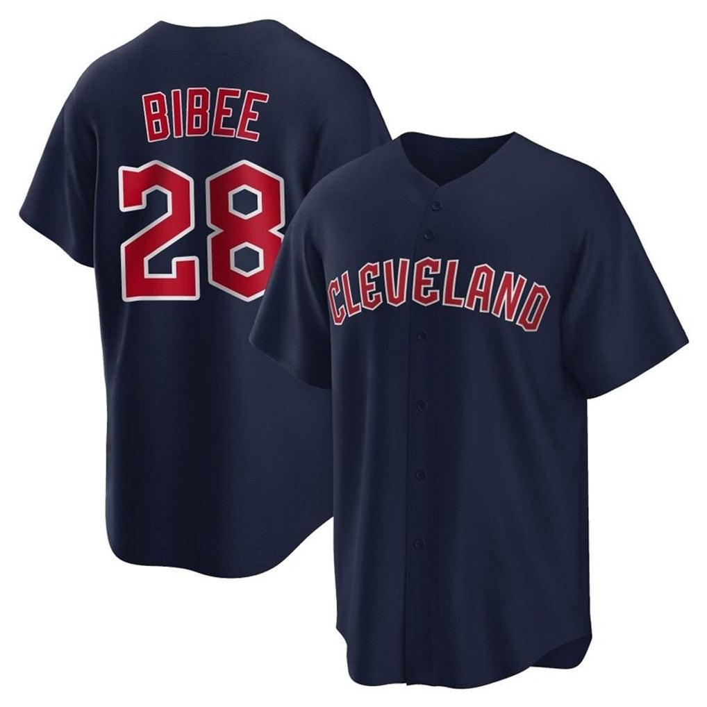 Rebec C.Guardians #28 Tanner Bibee Player Navy Game Home Stitched Jerseys