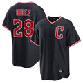 Rebec C.Guardians #28 Tanner Bibee Player Navy Home Game Stitched Jerseys