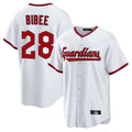 Rebec C.Guardians #28 Tanner Bibee Player White Game Home Stitched Jerseys