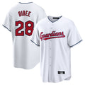 Rebec C.Guardians #28 Tanner Bibee Player White Home Game Stitched Jerseys