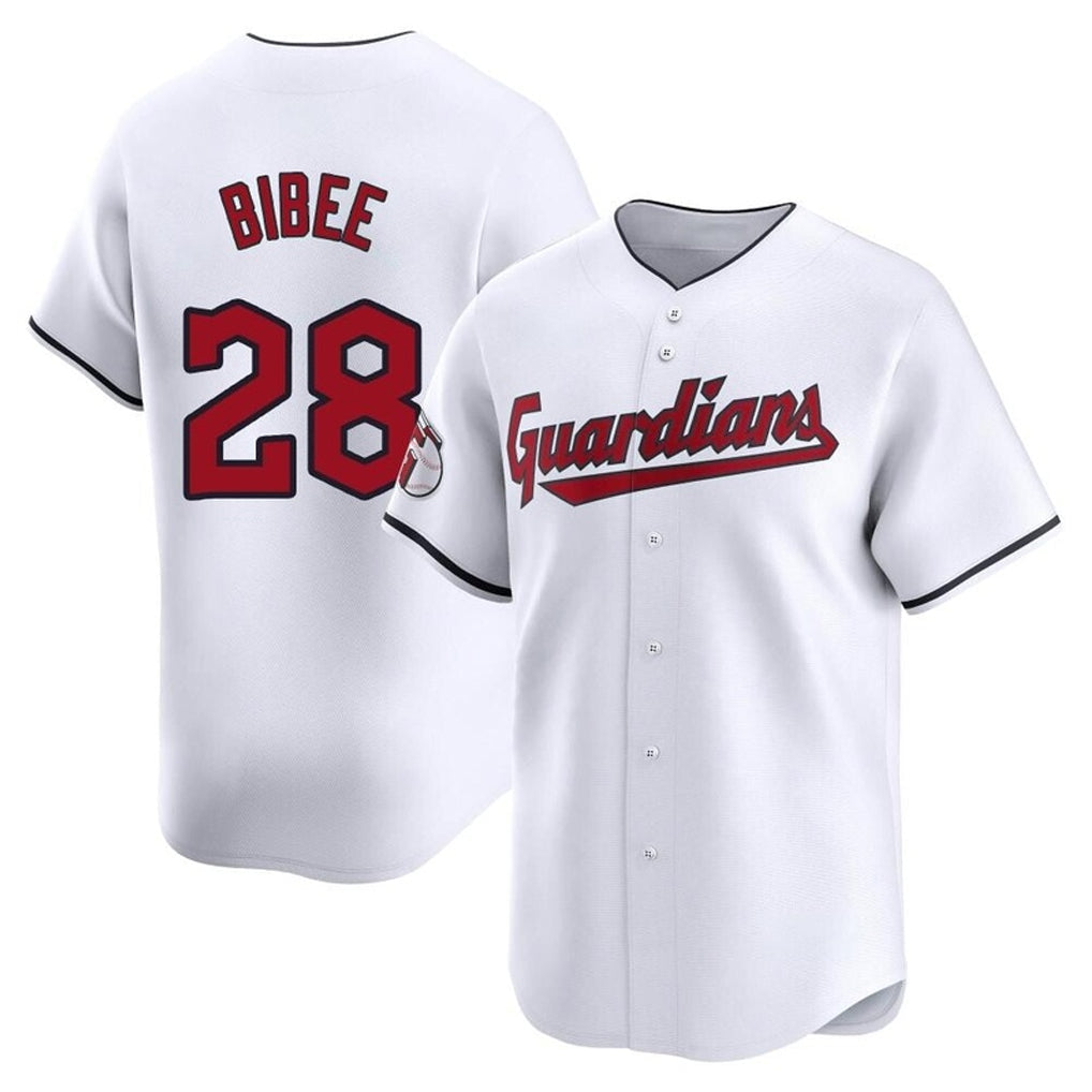 Rebec C.Guardians #28 Tanner Bibee Player White Limited Home Stitched Jerseys