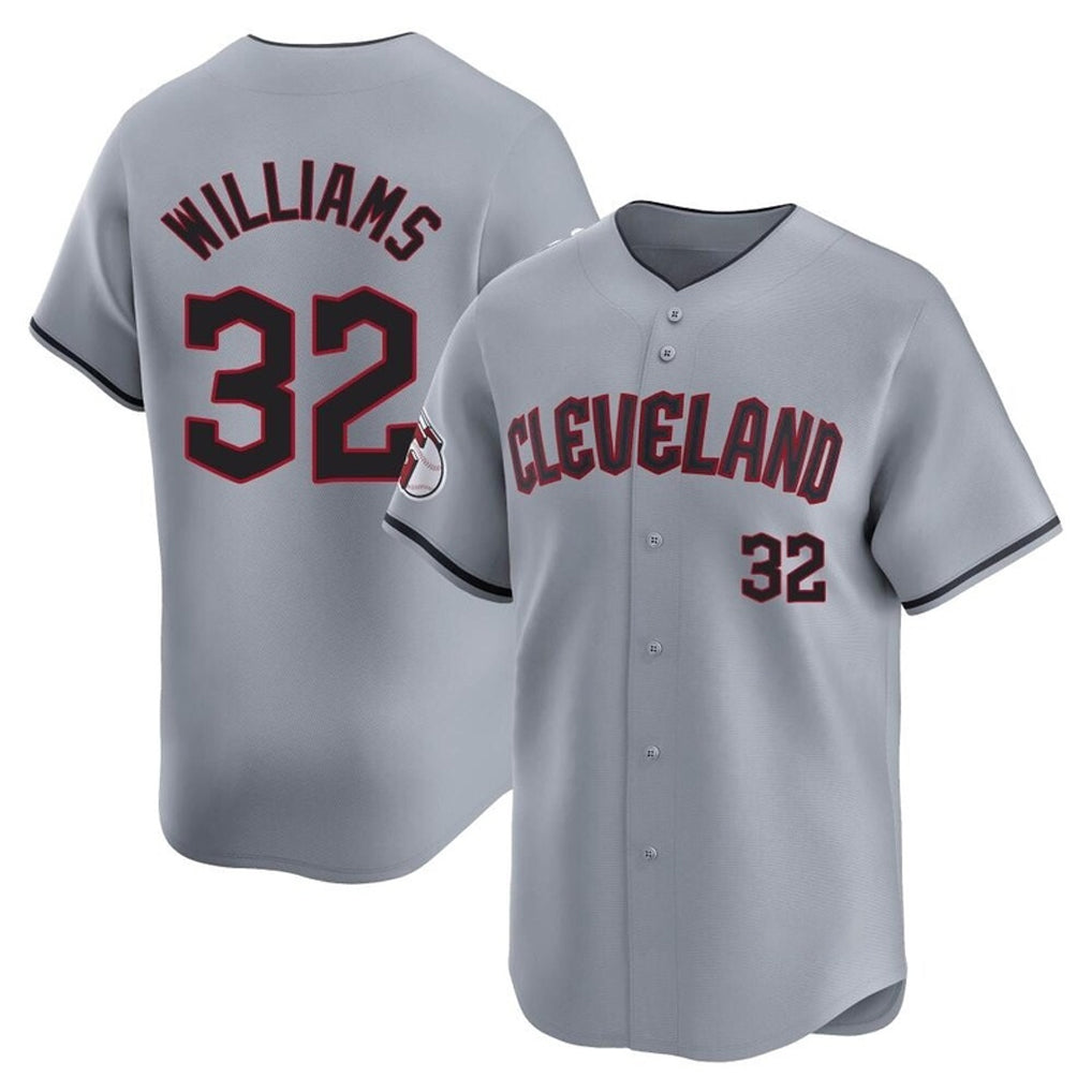 Rebec C.Guardians #32 Gavin Williams Player Gray Road Limited Home Game Stitched Jerseys