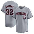 Rebec C.Guardians #32 Gavin Williams Player Gray Road Limited Home Game Stitched Jerseys