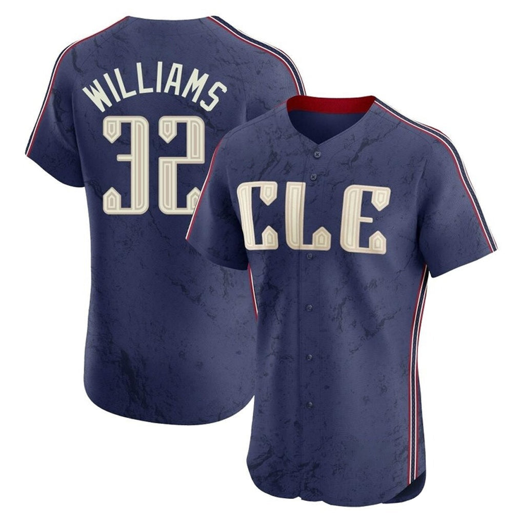 Rebec C.Guardians #32 Gavin Williams Player Navy City Connect Limited Elite Home Stitched Jerseys