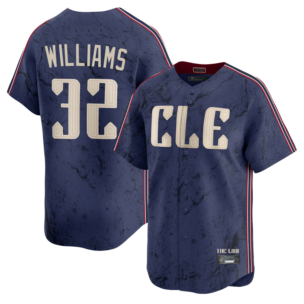 Rebec C.Guardians #32 Gavin Williams Player Navy City Connect Limited Home Stitched Jerseys