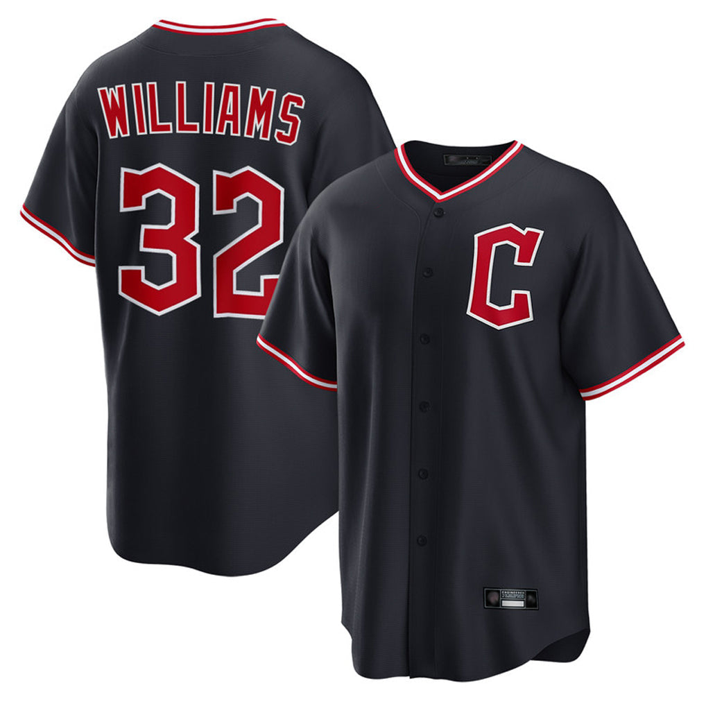Rebec C.Guardians #32 Gavin Williams Player Navy Home Game Stitched Jerseys
