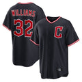 Rebec C.Guardians #32 Gavin Williams Player Navy Home Game Stitched Jerseys