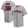 Rebec C.Guardians #38 Steven Kwan Player Gray Game Home Stitched Jerseys