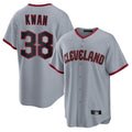 Rebec C.Guardians #38 Steven Kwan Player Gray Home Game Stitched Jerseys