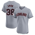 Rebec C.Guardians #38 Steven Kwan Player Gray Road Limited Elite Home Stitched Jerseys