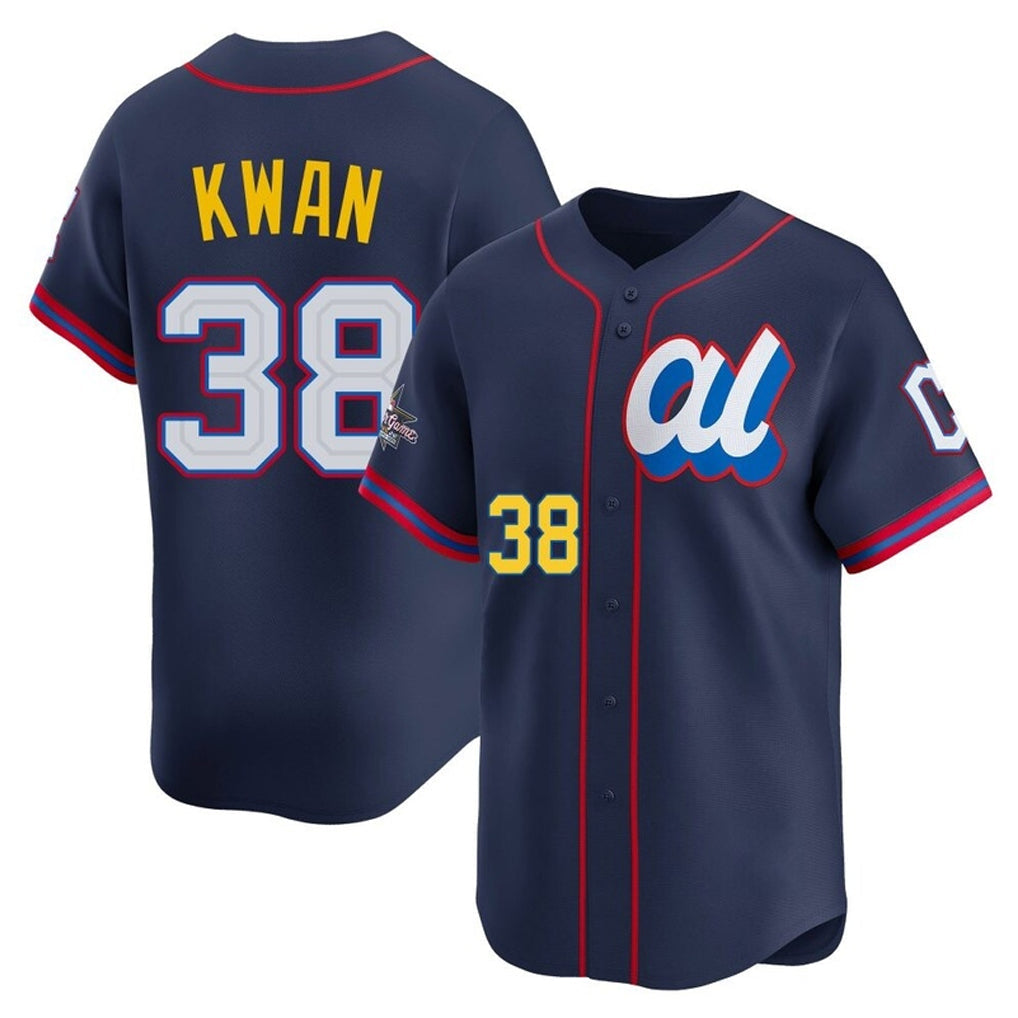 Rebec C.Guardians #38 Steven Kwan Player Navy American League All-Star Edition Limited Home Stitched Jerseys