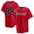 Rebec C.Guardians #38 Steven Kwan Player Red Home Game Stitched Jerseys