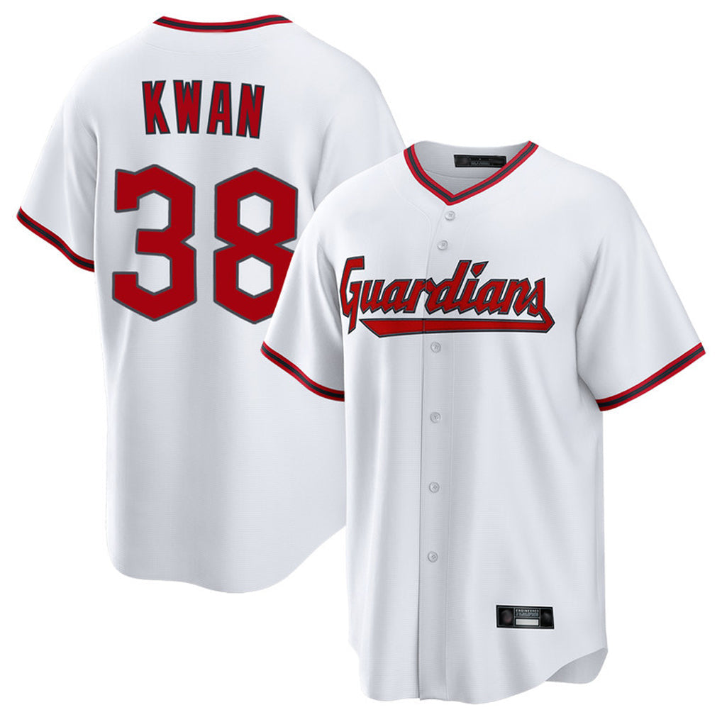 Rebec C.Guardians #38 Steven Kwan Player White Game Home Stitched Jerseys